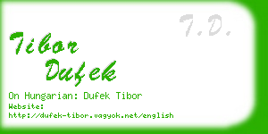 tibor dufek business card